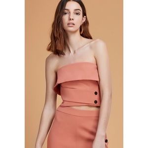 NWT C/MEO Collective Dream Space Bustier Top in Terracotta Strapless